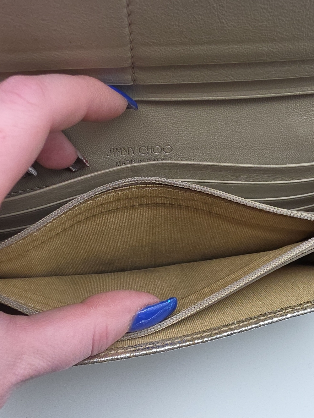 Jimmy Choo Star-Studded Silver Nino Metallic Silver Long Snap Wallet (EUC)🩶 - Picture 11 of 13